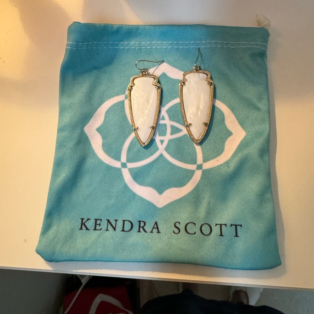 Kendra Scott White Arrowhead Earrings